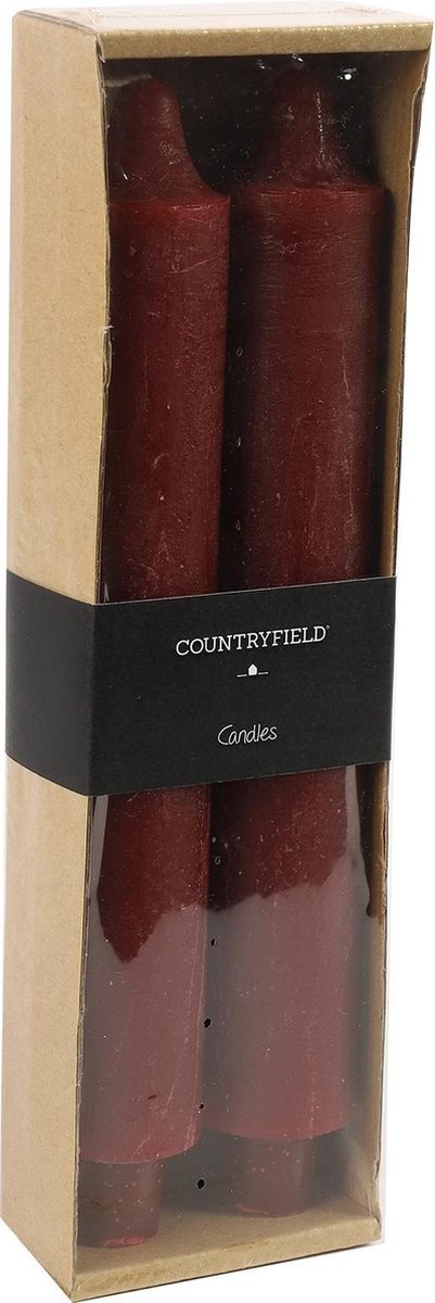 Countryfield Kaarsen Vela 25 X 4 Cm Wax 2 Stuks - Zwart