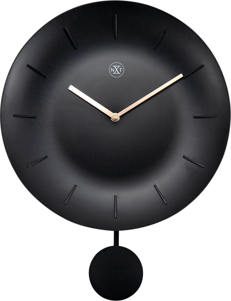 Nextime Wandklok Nxt Bowl Ø 30 Cm - Zwart