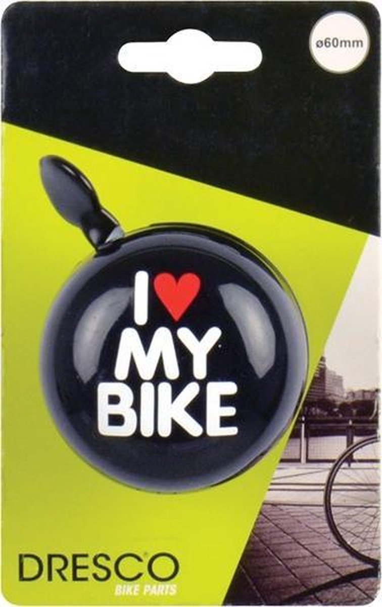 DRESCO Fietsbel Dingdong I Love My Bike 60 Mm Staal - Zwart