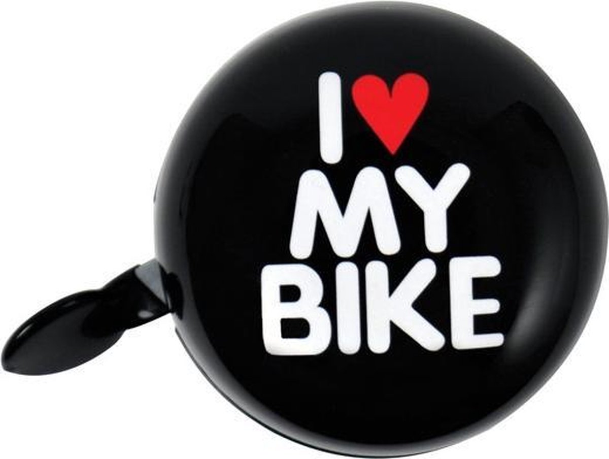 DRESCO Fietsbel Dingdong I Love My Bike 60 Mm Staal - Zwart