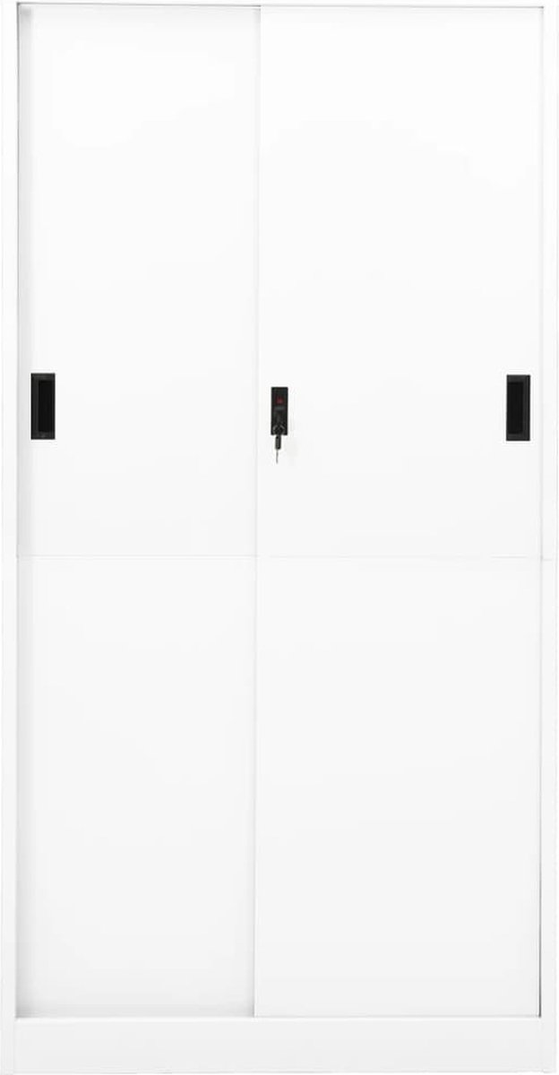 Vidaxl Kantoorkast Met Schuifdeuren 90x40x180 Cm Staal - Wit