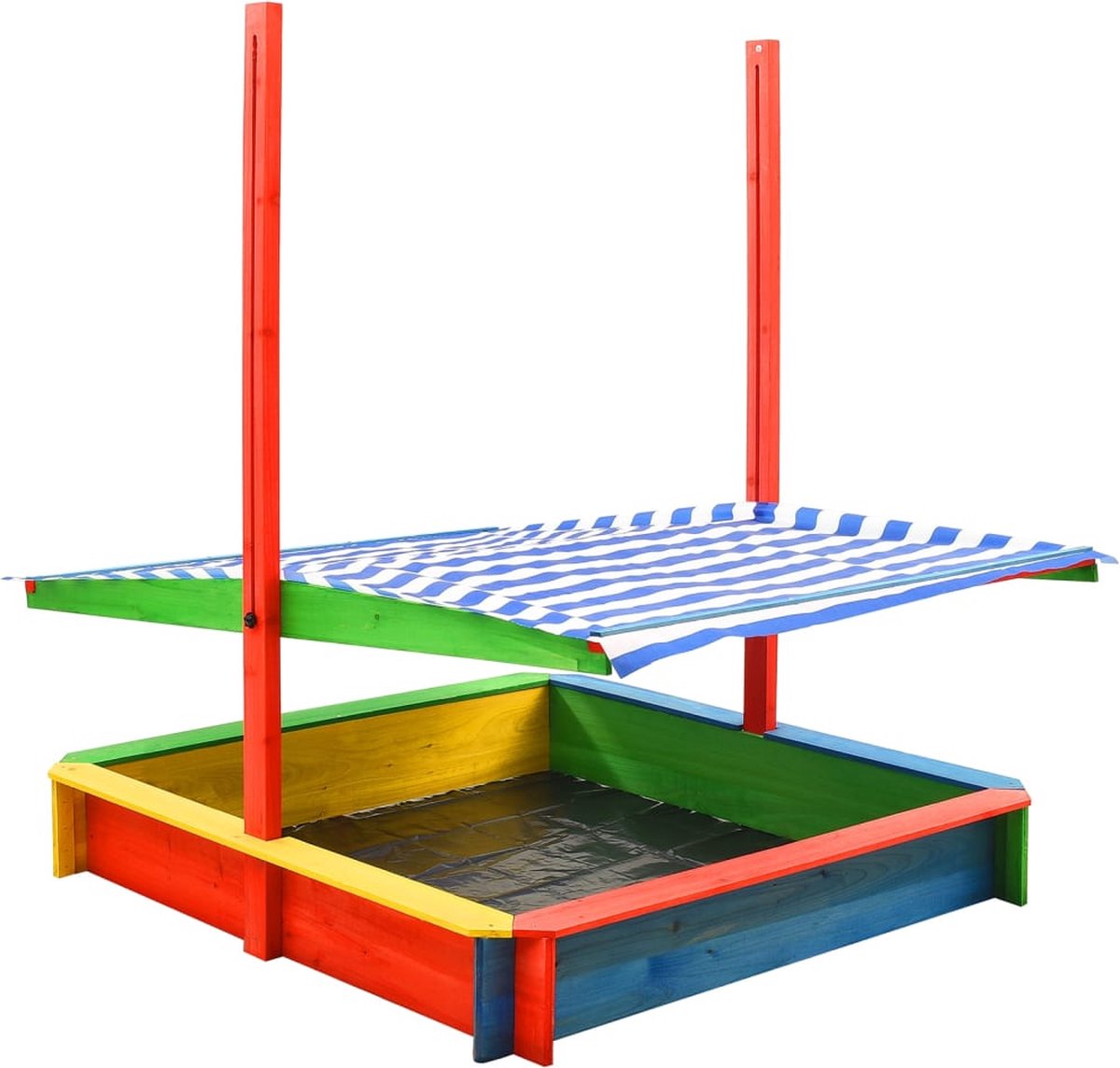 Vidaxl Zandbak Met Verstelbaar Dak Uv50 Vurenhout Meerkleurig