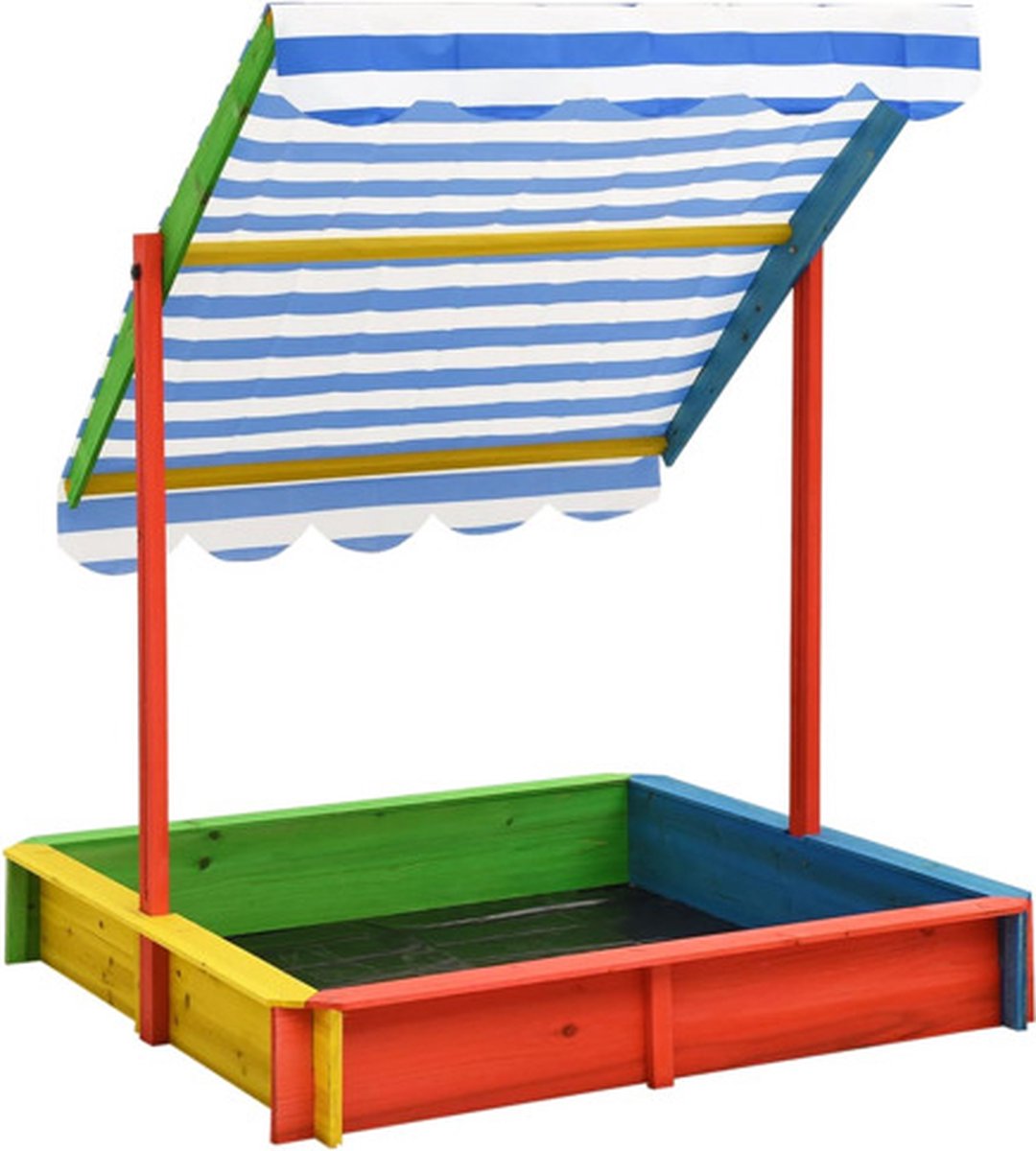 Vidaxl Zandbak Met Verstelbaar Dak Uv50 Vurenhout Meerkleurig
