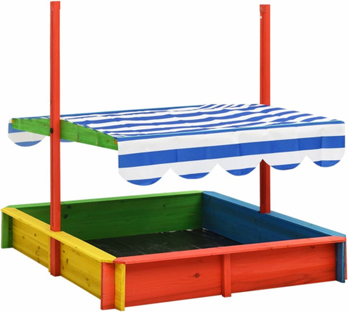 Vidaxl Zandbak Met Verstelbaar Dak Uv50 Vurenhout Meerkleurig