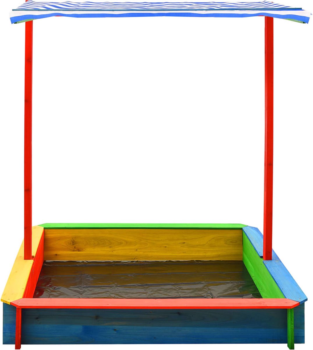 Vidaxl Zandbak Met Verstelbaar Dak Uv50 Vurenhout Meerkleurig