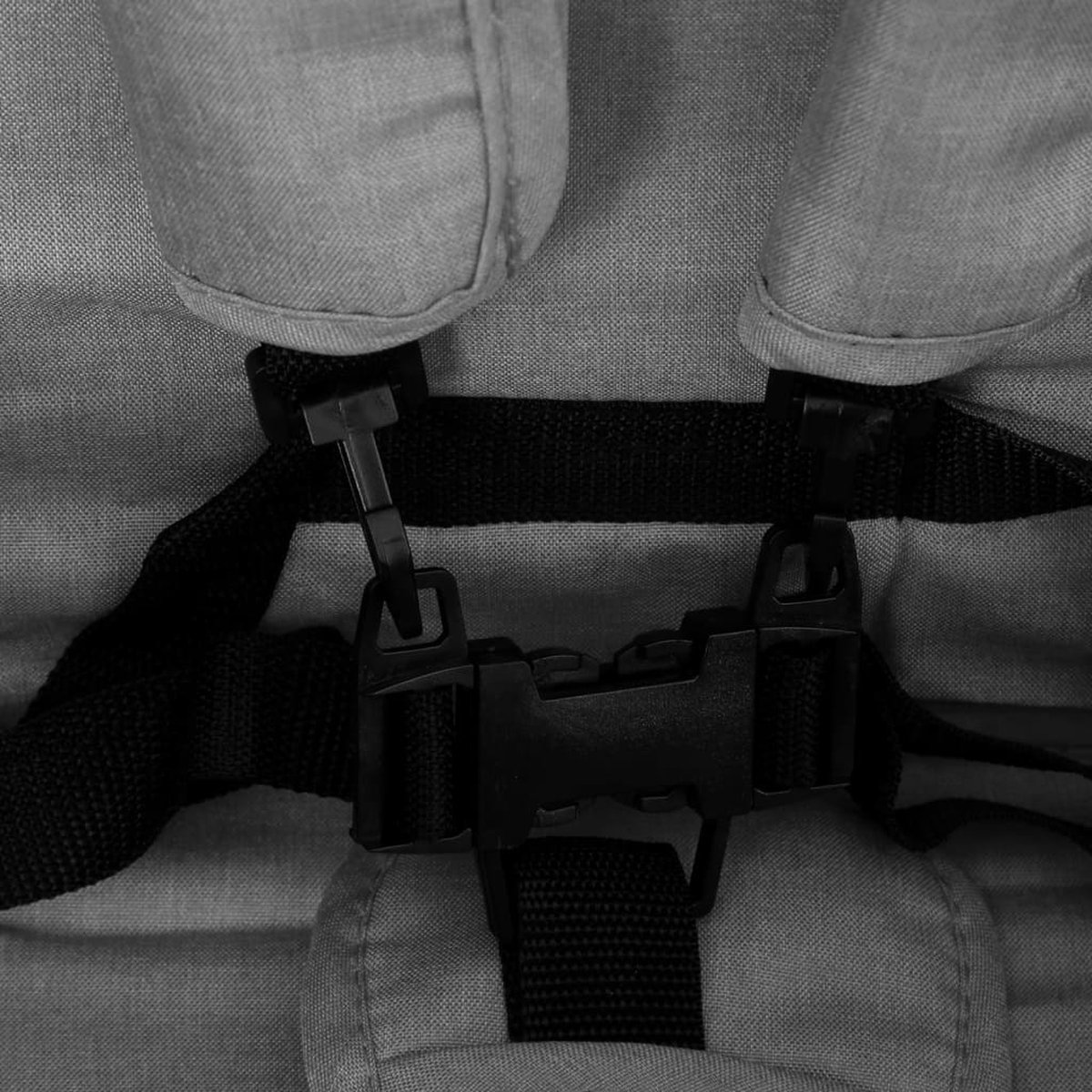 Vidaxl Tweelingkinderwagen Tandem Staal Licht - Grijs