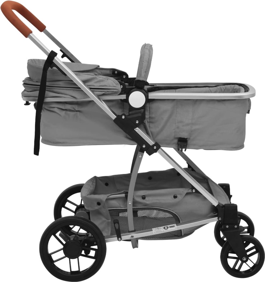 Vidaxl Kinderwagen 3-in-1 Aluminium Licht - Grijs