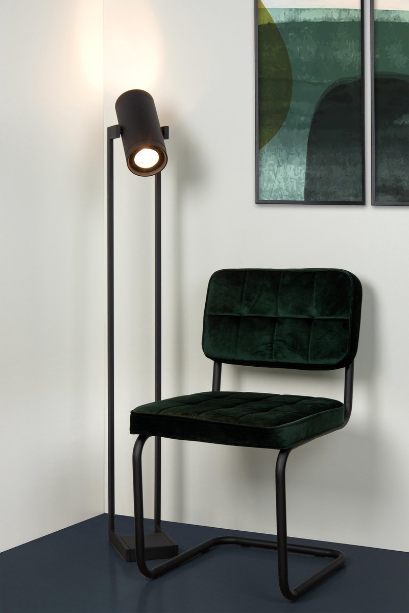 Lucide Dome - Vloerlamp - Led Dimb. - Gu10 - 2x12w 3000k - Zwart