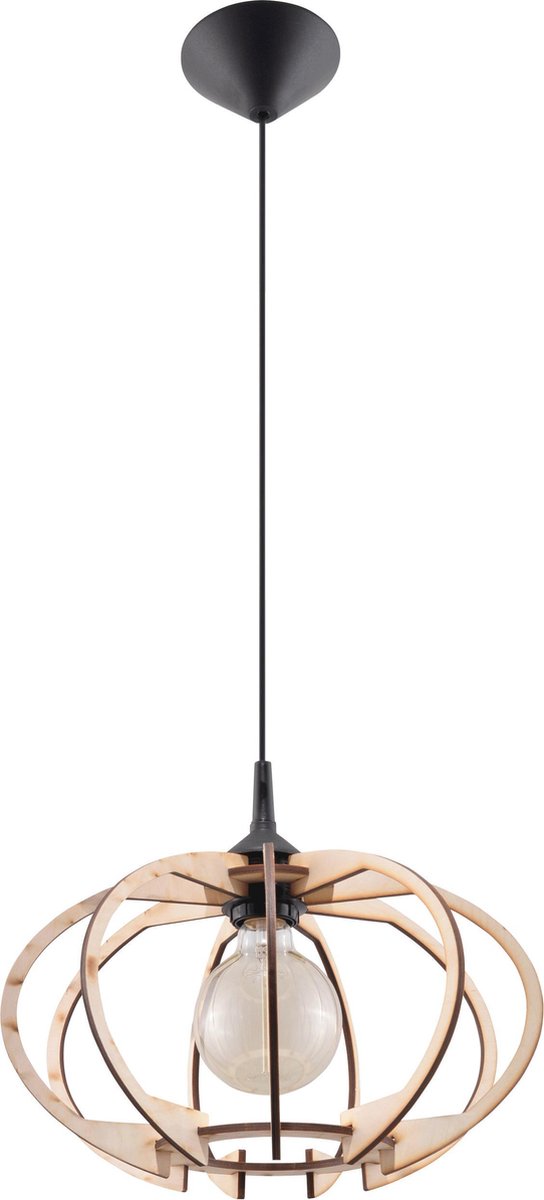 Lamponline Hanglamp Mandelino Ø 35 Cm Hout - Bruin
