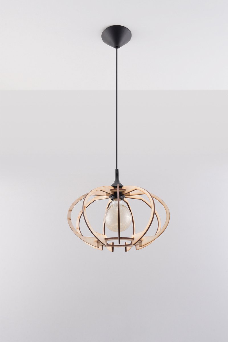 Lamponline Hanglamp Mandelino Ø 35 Cm Hout - Bruin