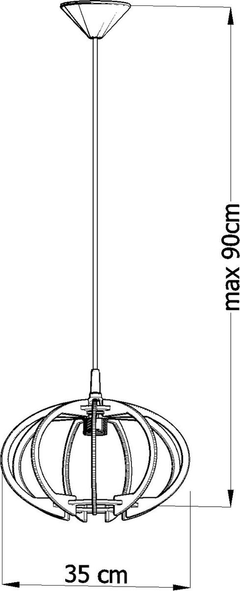 Lamponline Hanglamp Mandelino Ø 35 Cm Hout - Bruin