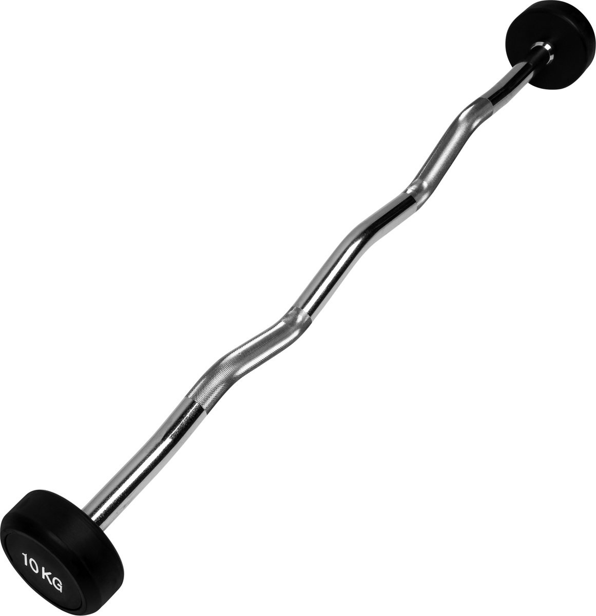 Ryzor Barbell Ez Halterstang Met Gewichten - 10 Kg - Rubber - Zwart