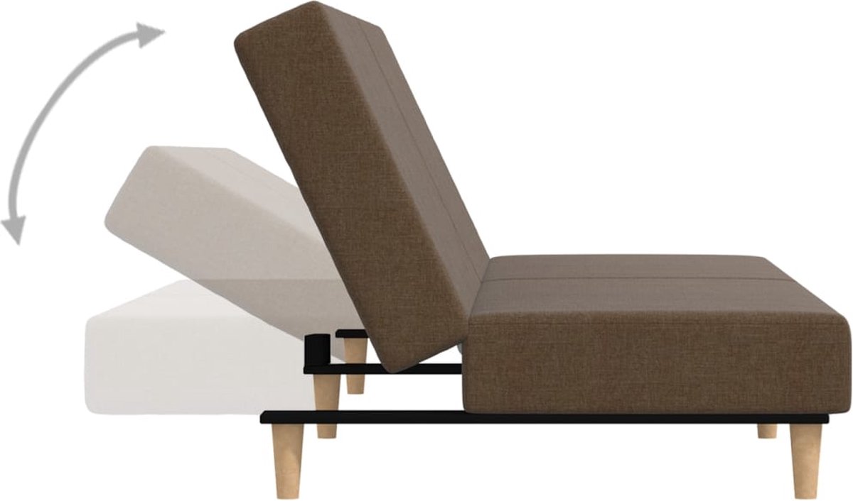 Vidaxl Slaapbank 2-zits Stof - Bruin