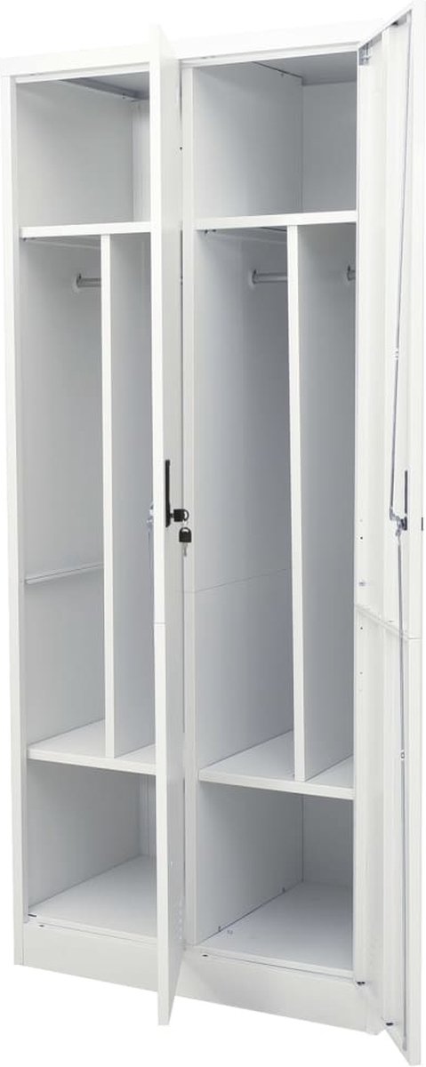 Vidaxl Kledingkast 80x50x180 Cm Staal Licht - Grijs