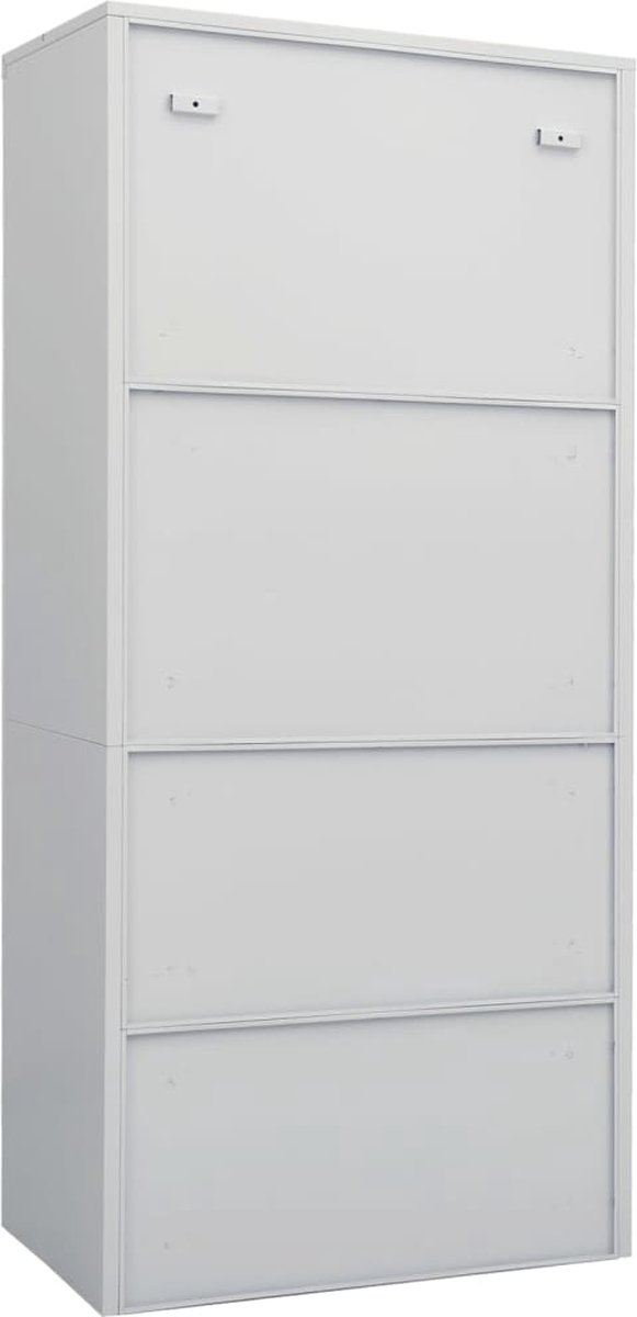 Vidaxl Kledingkast 80x50x180 Cm Staal Licht - Grijs