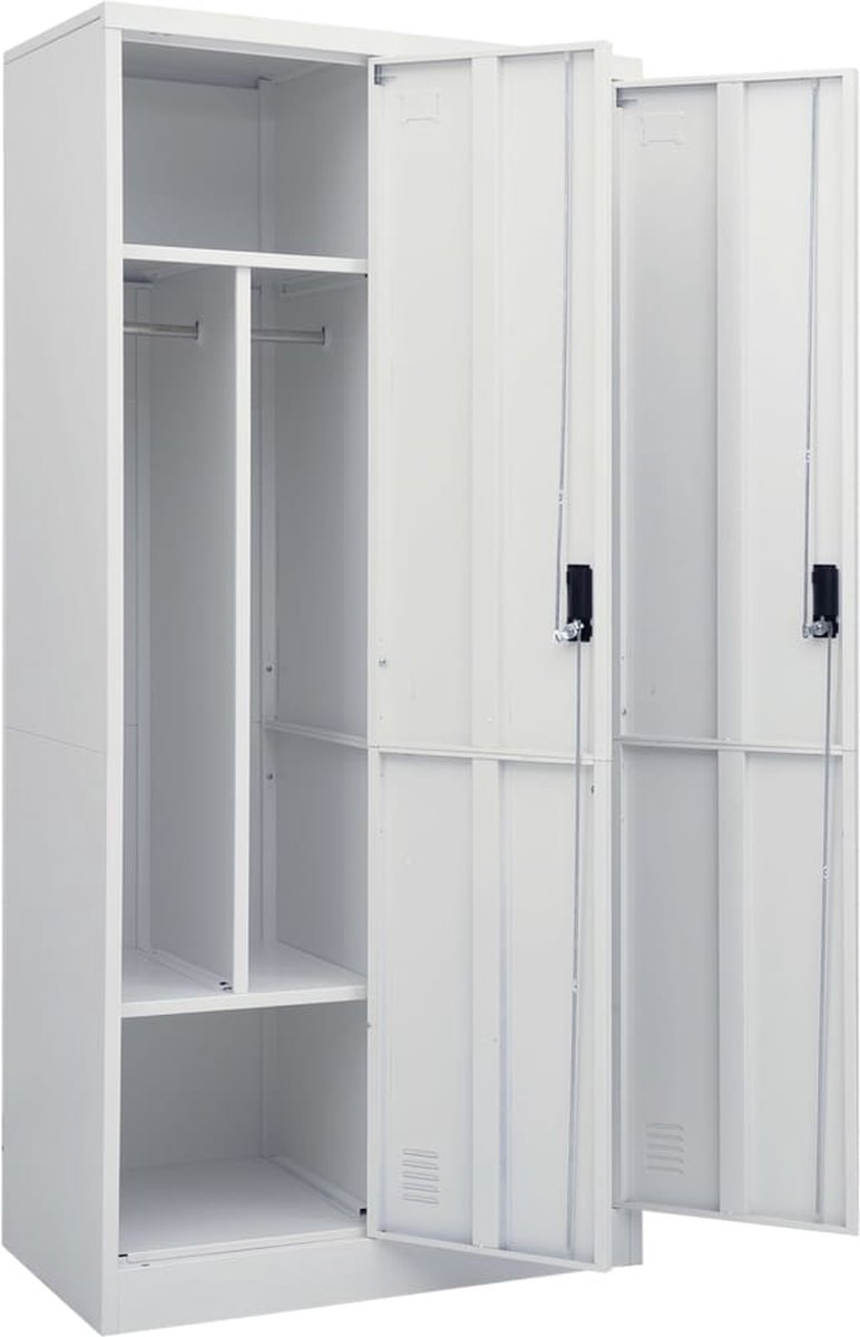 Vidaxl Kledingkast 80x50x180 Cm Staal Licht - Grijs