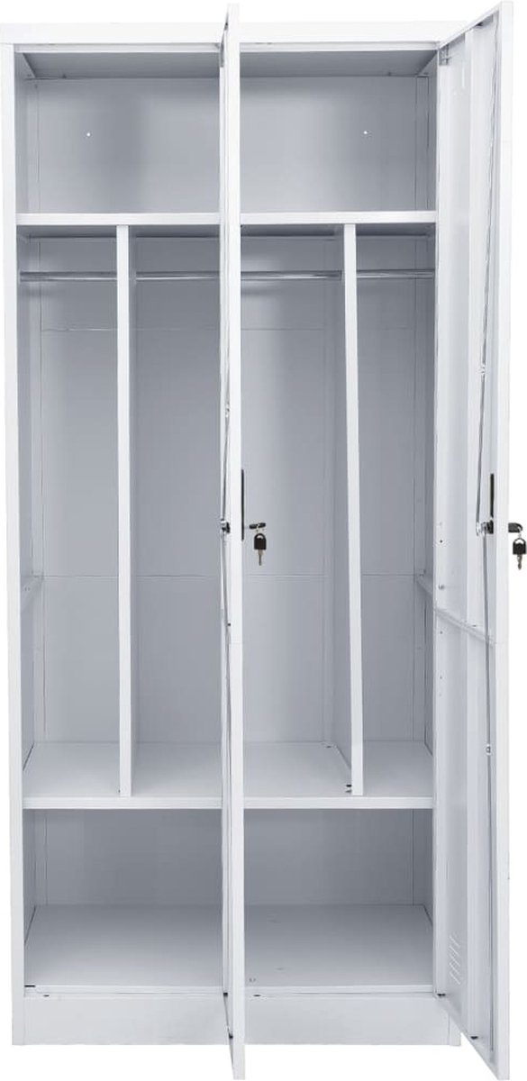 Vidaxl Kledingkast 80x50x180 Cm Staal Licht - Grijs