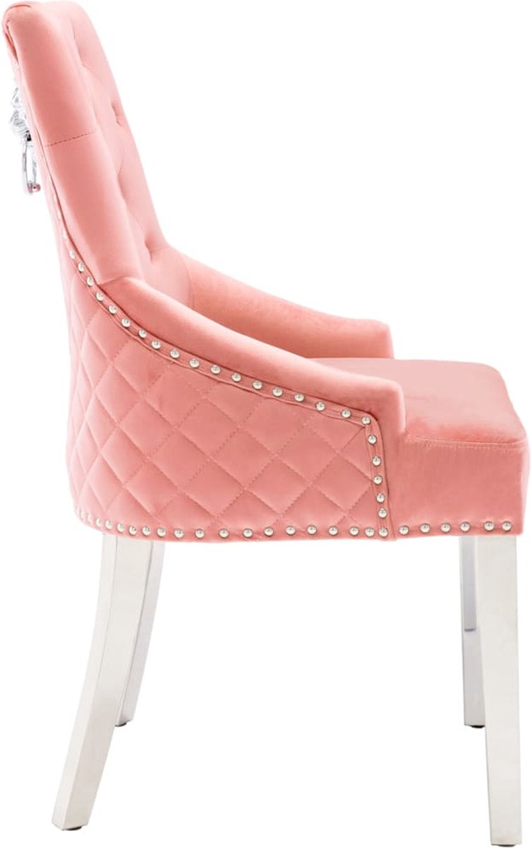 Vidaxl Eetkamerstoelen 2 St Fluweel - Roze