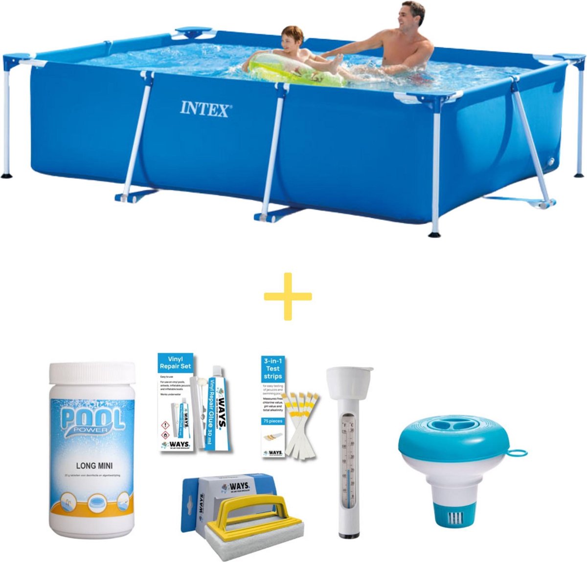 Intex Zwembad - Frame Pool - 260 X 160 X 65 Cm - Inclusief Ways Onderhoudspakket - Blauw