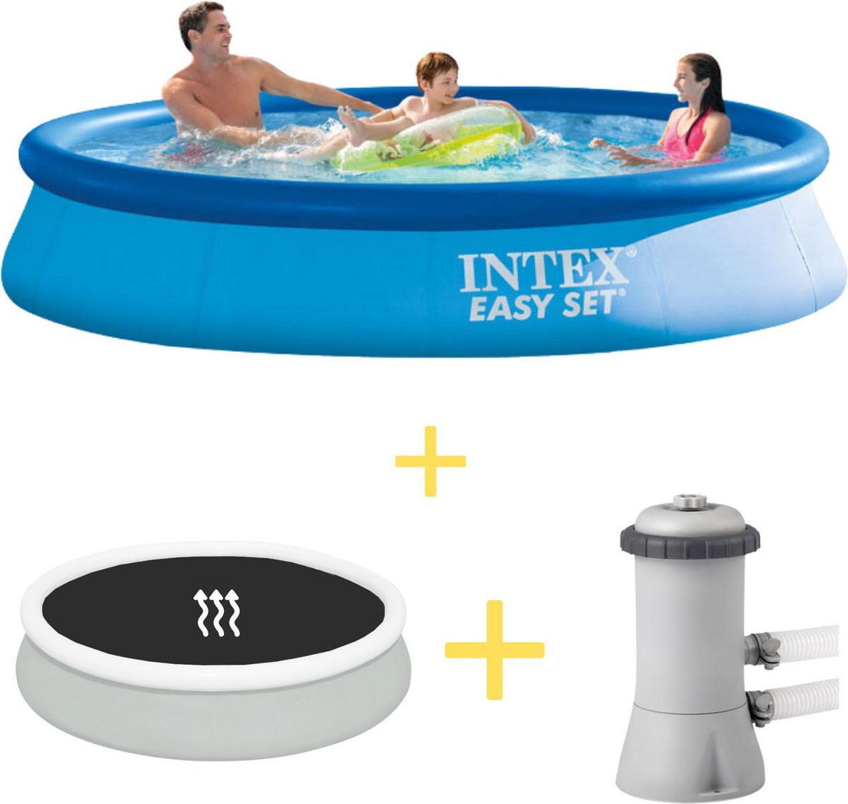 Intex Zwembad - Easy Set - 366 X 76 Cm - Inclusief Solarzeil & Filterpomp - Blauw