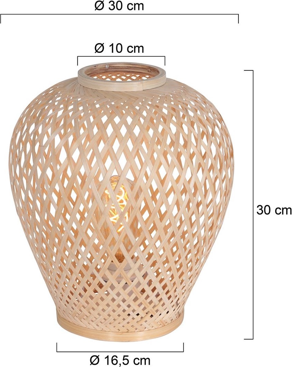 Steinhauer Tafellamp Maze H 30 Cm Bamboe - Beige