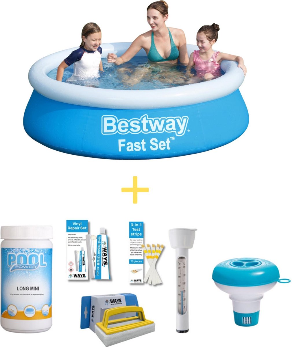 Bestway Zwembad - Fast Set - 183 X 51 Cm - Inclusief Ways Onderhoudspakket - Blauw