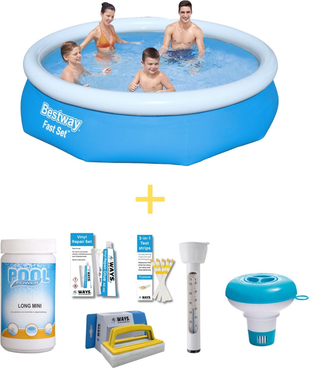 Bestway Zwembad - Fast Set - 305 X 76 Cm - Inclusief Ways Onderhoudspakket - Blauw