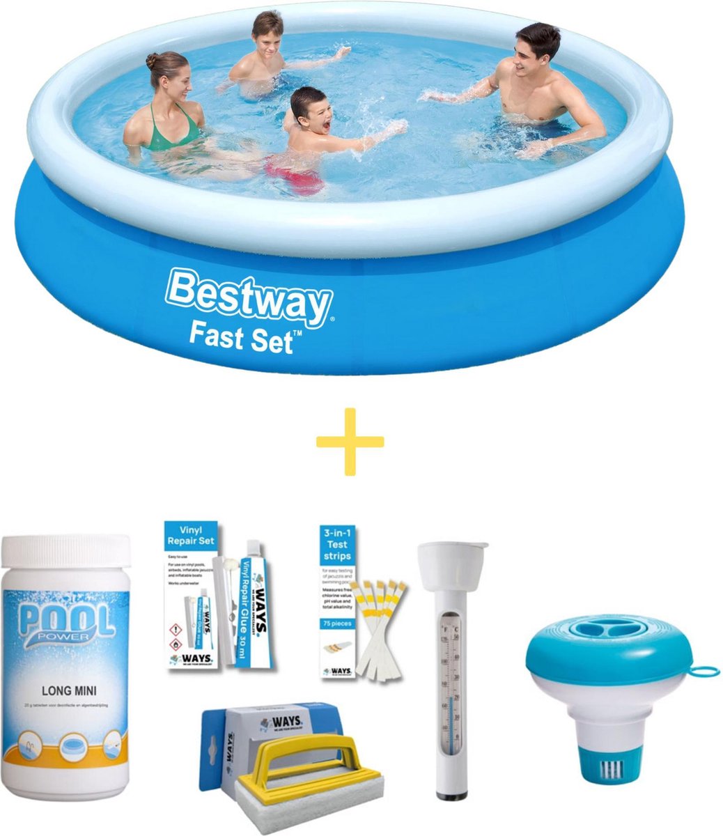 Bestway Zwembad - Fast Set - 366 X 76 Cm - Inclusief Ways Onderhoudspakket - Blauw