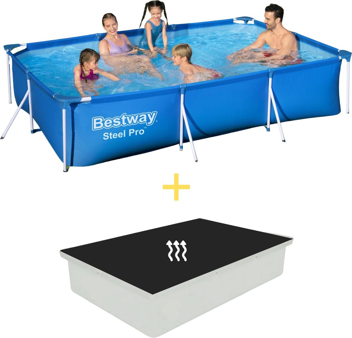 Bestway Zwembad - Steel Pro - 300 X 201 X 66 Cm - Inclusief Solarzeil - Blauw