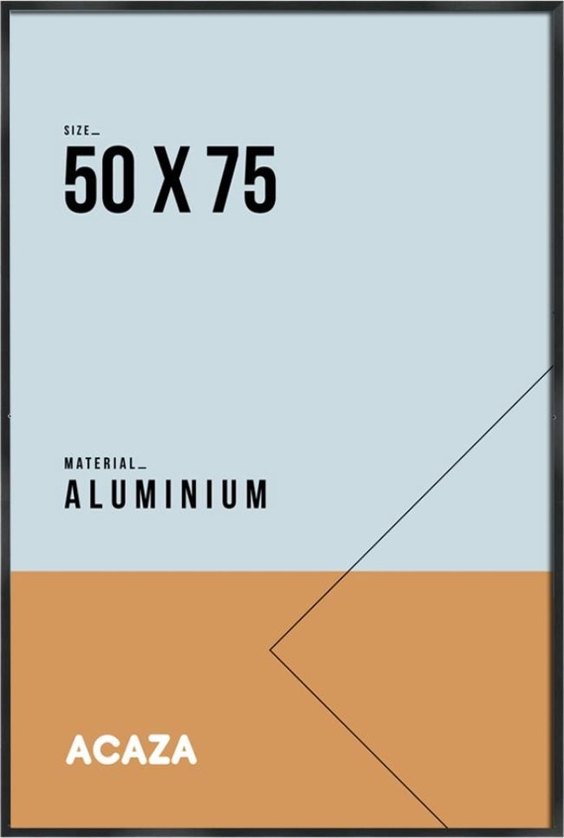 Acaza Aluminium Fotokader, Fotolijst Met Formaat 50 Cm X 75 Cm, Plexiglas,e Rand - Zwart