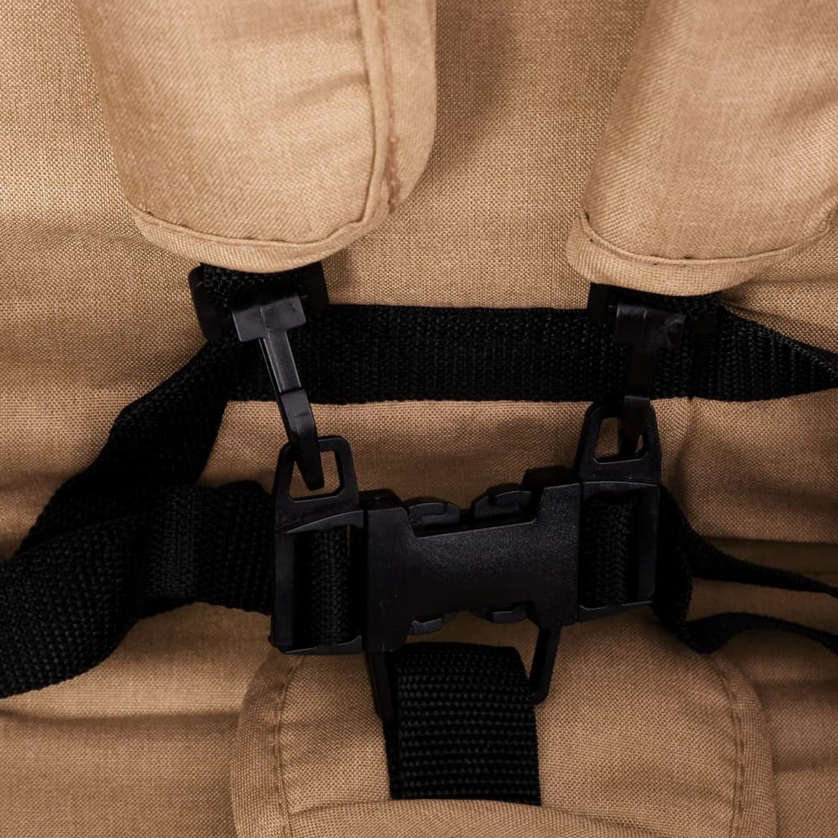 Vidaxl Tweelingkinderwagen Tandem Staal Taupe