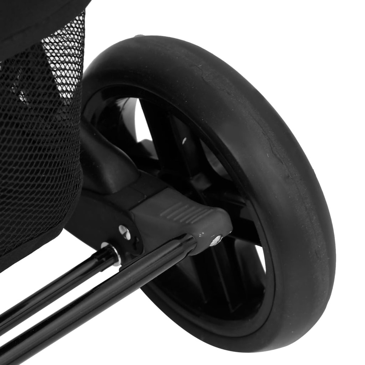 Vidaxl Tweelingkinderwagen Staal Donker - Grijs