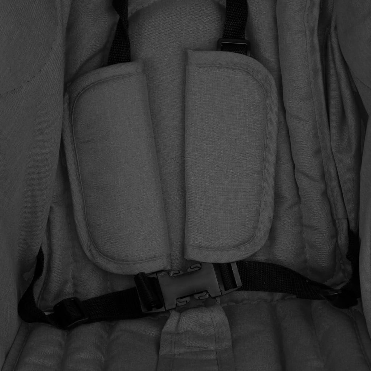 Vidaxl Tweelingkinderwagen Staal Donker - Grijs