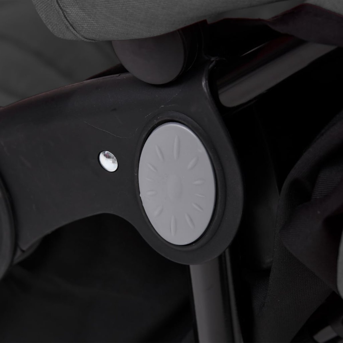 Vidaxl Tweelingkinderwagen Staal Donker - Grijs