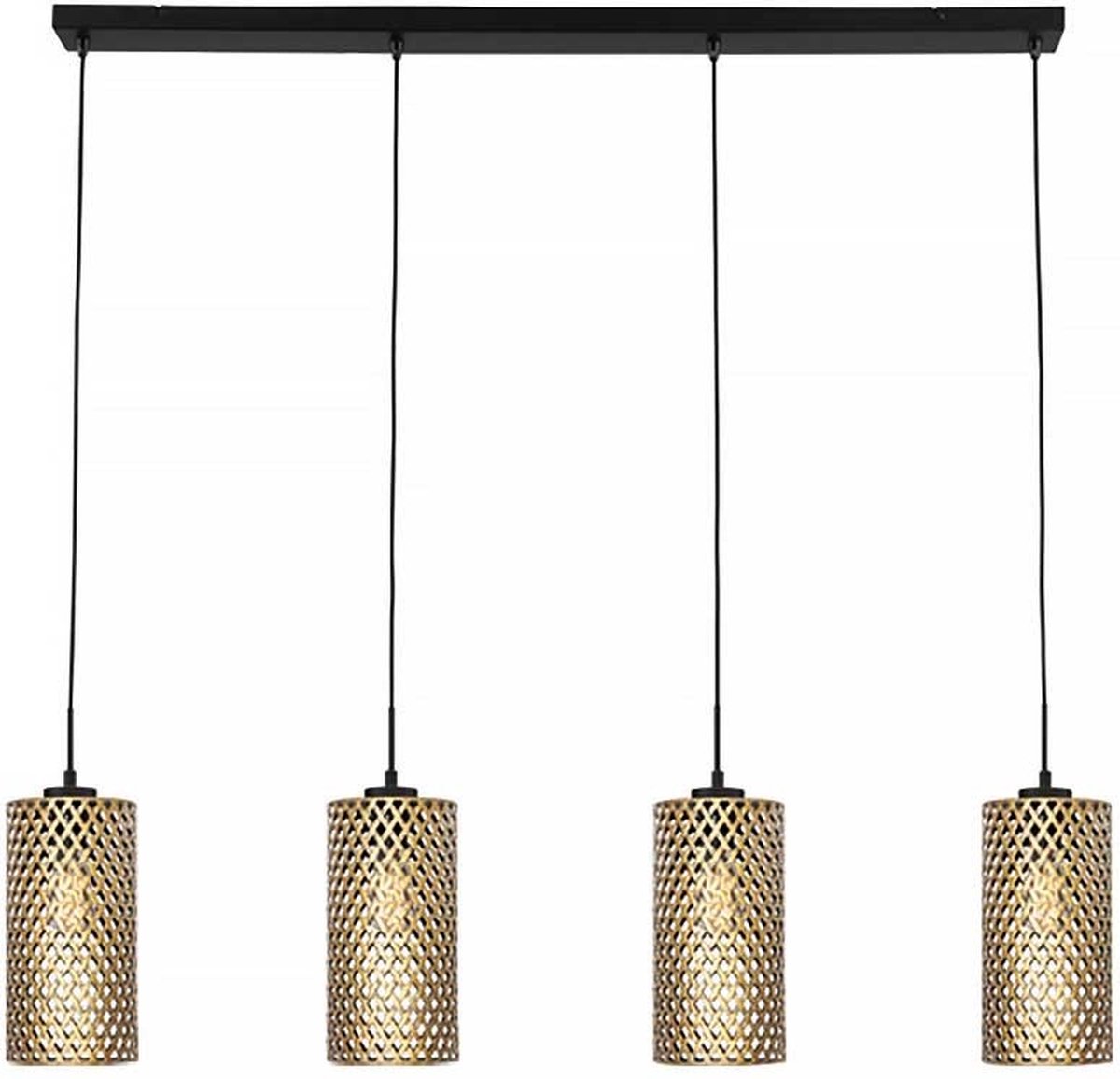 Freelight Hanglamp Cestino 4 Lichts L 120 Cm - Goud