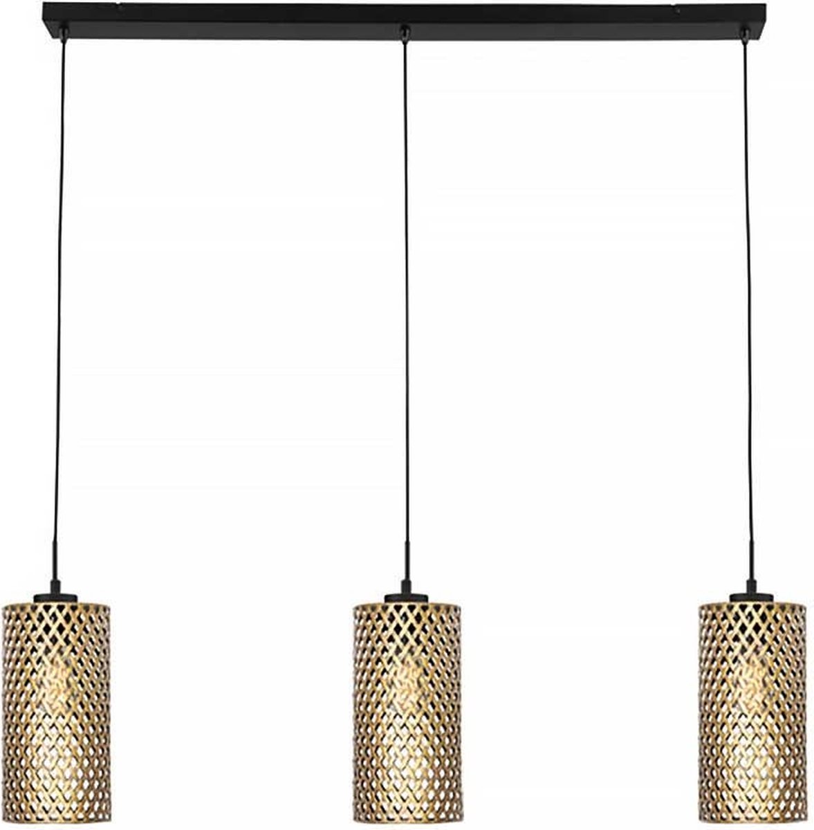 Freelight Hanglamp Cestino 3 Lichts L 100 Cm - Goud