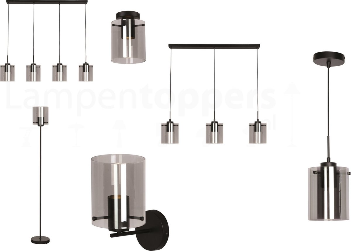 Freelight Hanglamp Interno 3 Lichts L 100 Cm - Zwart