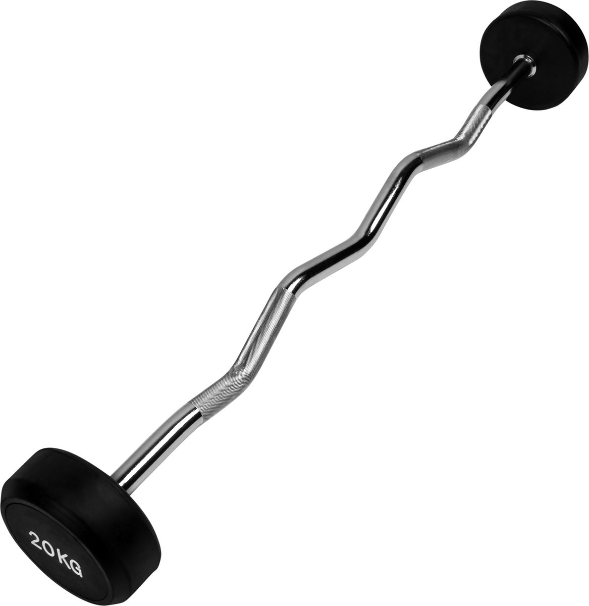 Ryzor Barbell Ez Halterstang Met Gewichten - 20 Kg - Rubber - Zwart