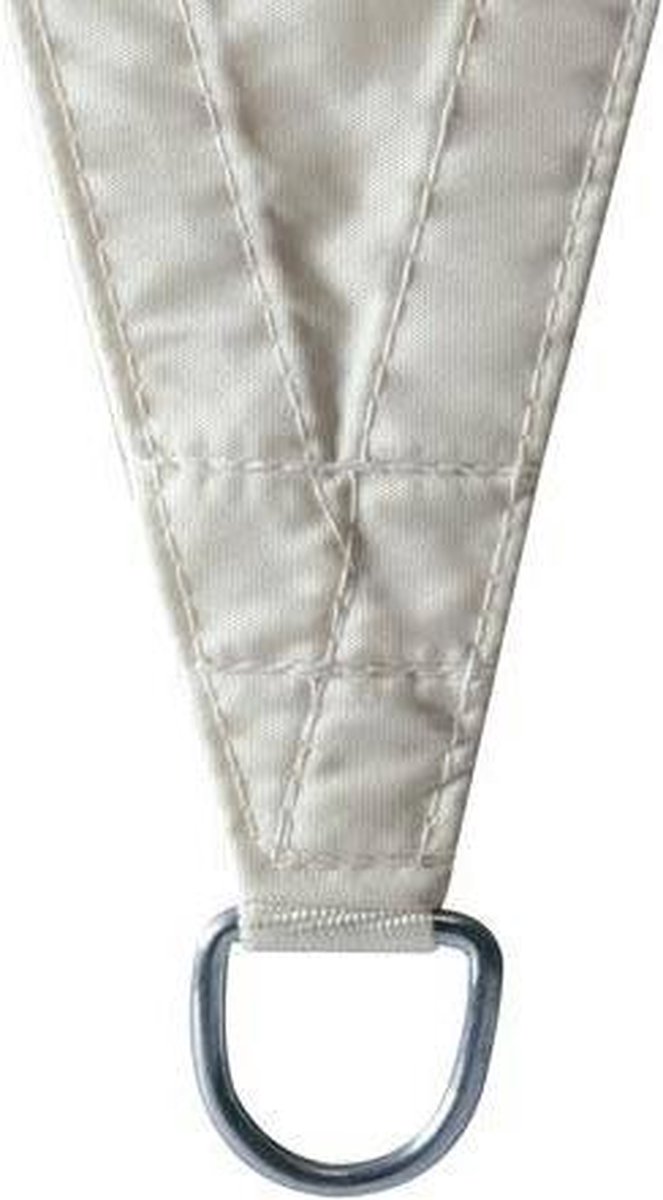 Velleman Compleet Pakket: Schaduwdoek Driehoek 3,6x3,6x3,6m Creme Met Waterafstootmiddel En Rvs Bevestigingsset