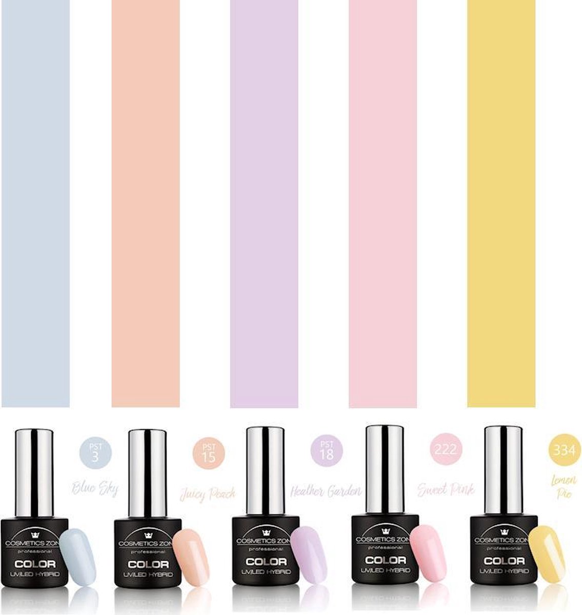 Cosmetics Zone Gellak Set 5 Kleuren Pastel