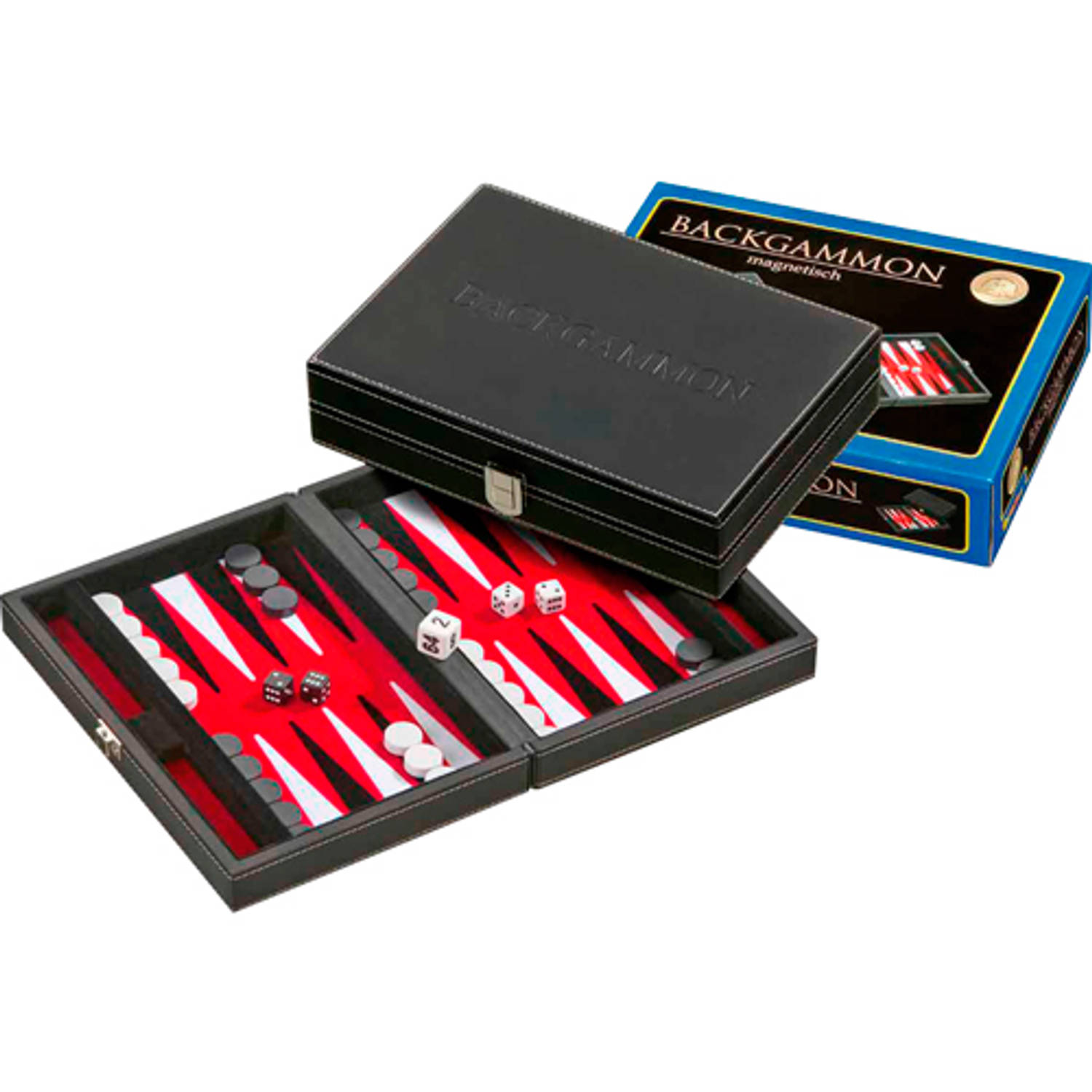 Philos Backgammon Tinos Klein 23x16.5cm - Rood