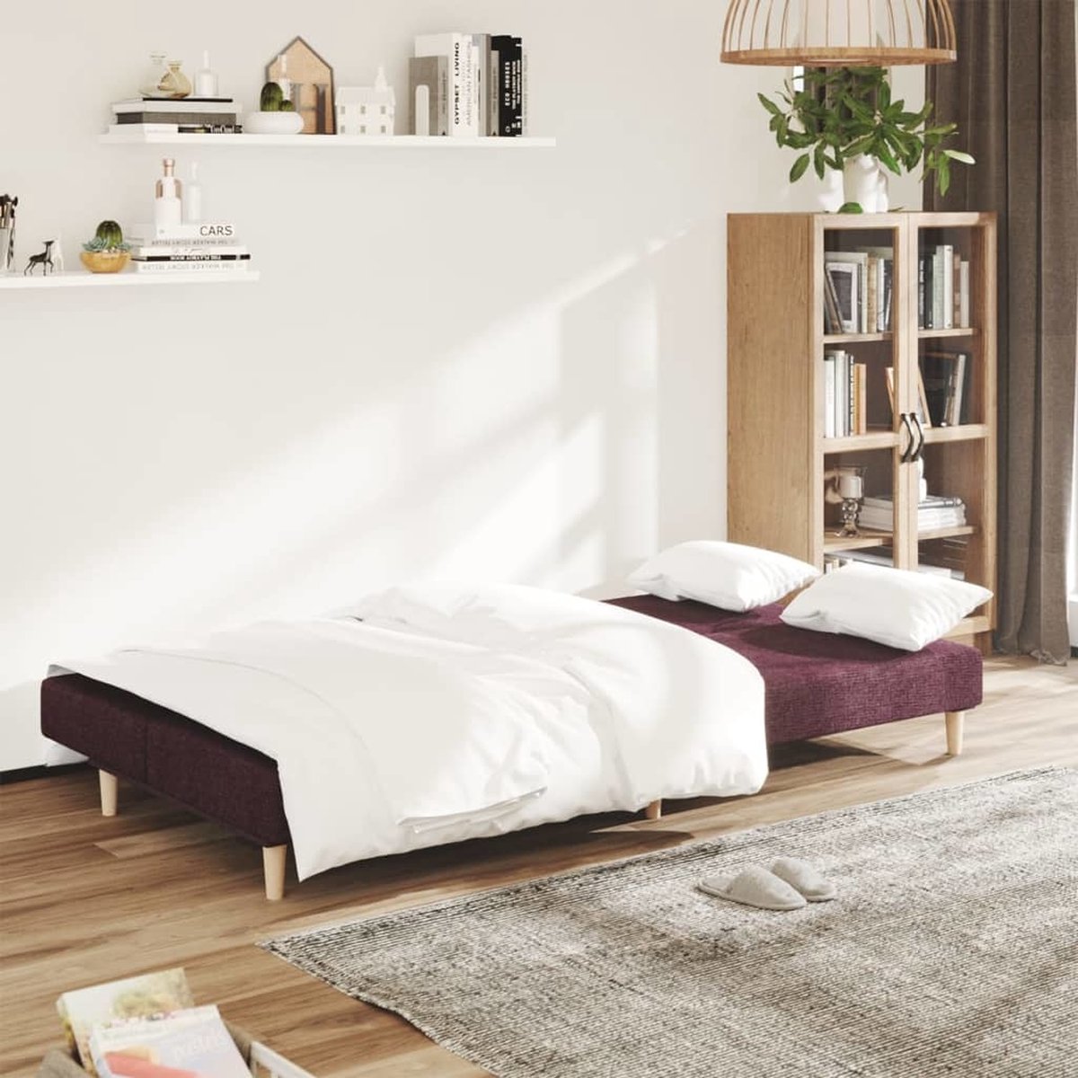 Vidaxl Slaapbank 2-zits Stof - Paars