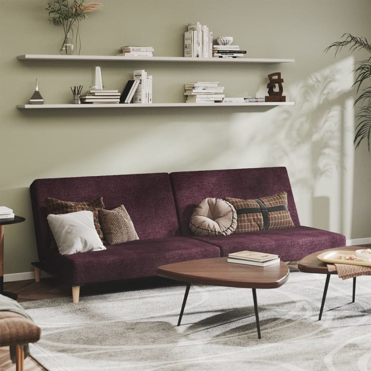 Vidaxl Slaapbank 2-zits Stof - Paars