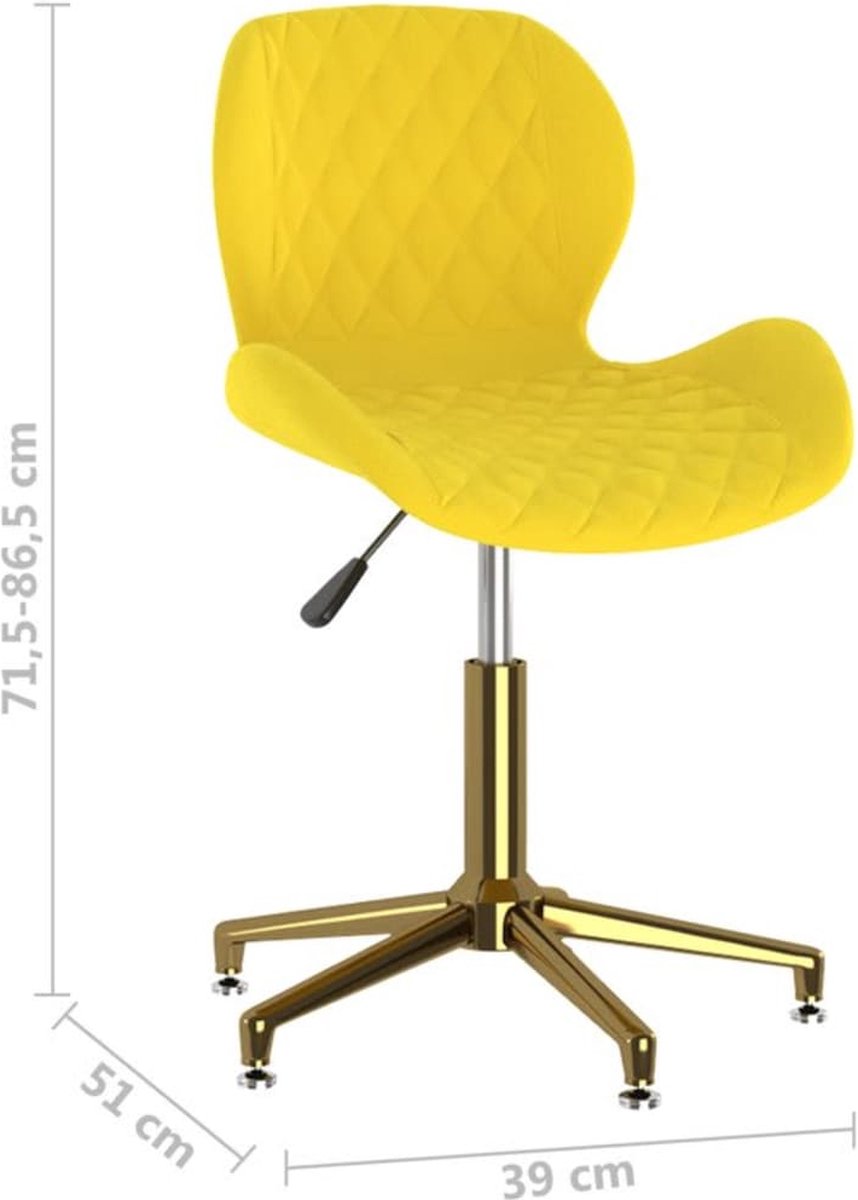 Vidaxl Eetkamerstoelen Draaibaar 2 St Fluweel Mosterd - Geel