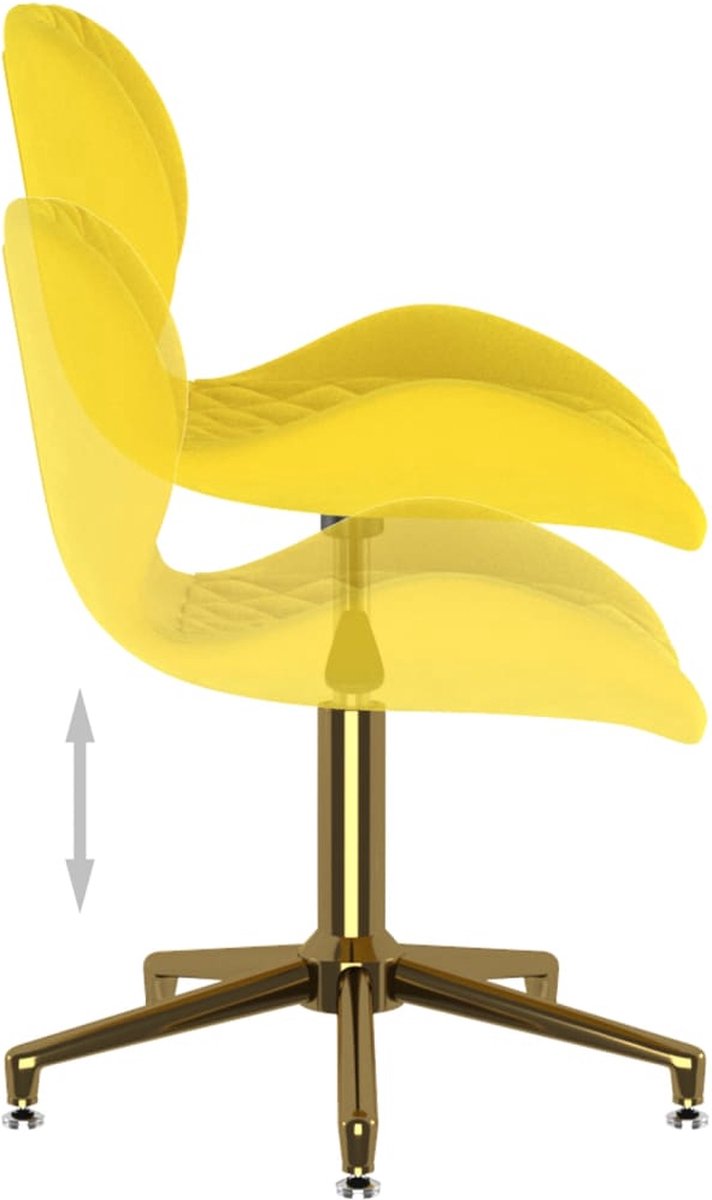 Vidaxl Eetkamerstoelen Draaibaar 2 St Fluweel Mosterd - Geel