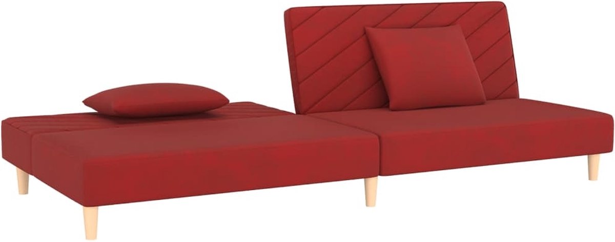 Vidaxl Slaapbank 2-zits Met 2 Kussens Fluweel Wijn - Rood