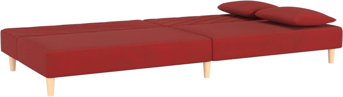 Vidaxl Slaapbank 2-zits Met 2 Kussens Fluweel Wijn - Rood