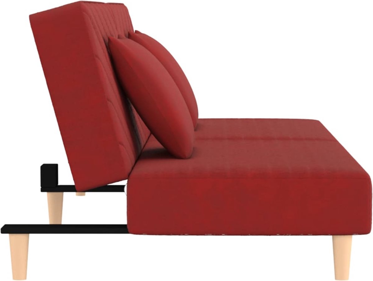 Vidaxl Slaapbank 2-zits Met 2 Kussens Fluweel Wijn - Rood