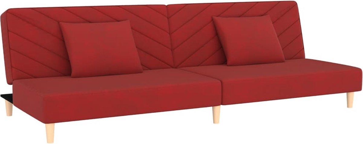Vidaxl Slaapbank 2-zits Met 2 Kussens Fluweel Wijn - Rood