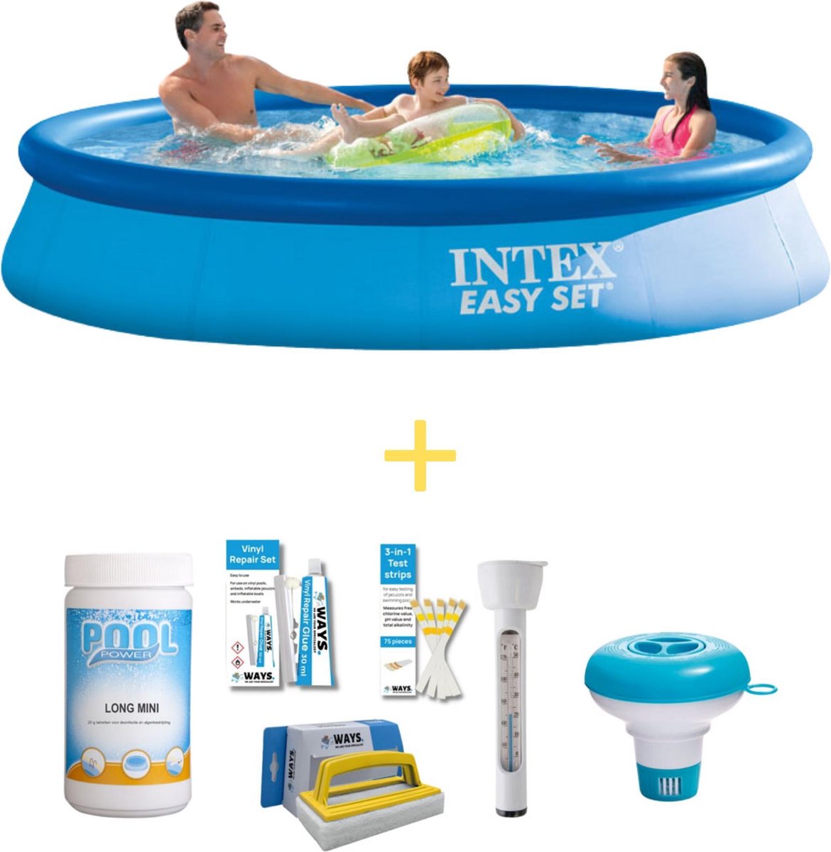 Intex Zwembad - Easy Set - 366 X 76 Cm - Inclusief Ways Onderhoudspakket - Blauw